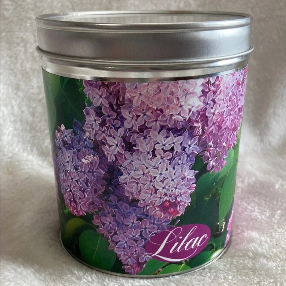 Lilac Bush Scented Candle - White & Purple - Never Used